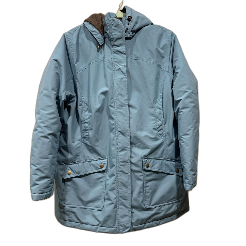Lands' End Parka Winter Coat Hooded Insulated Blue Gorpcore Women XL 18-20